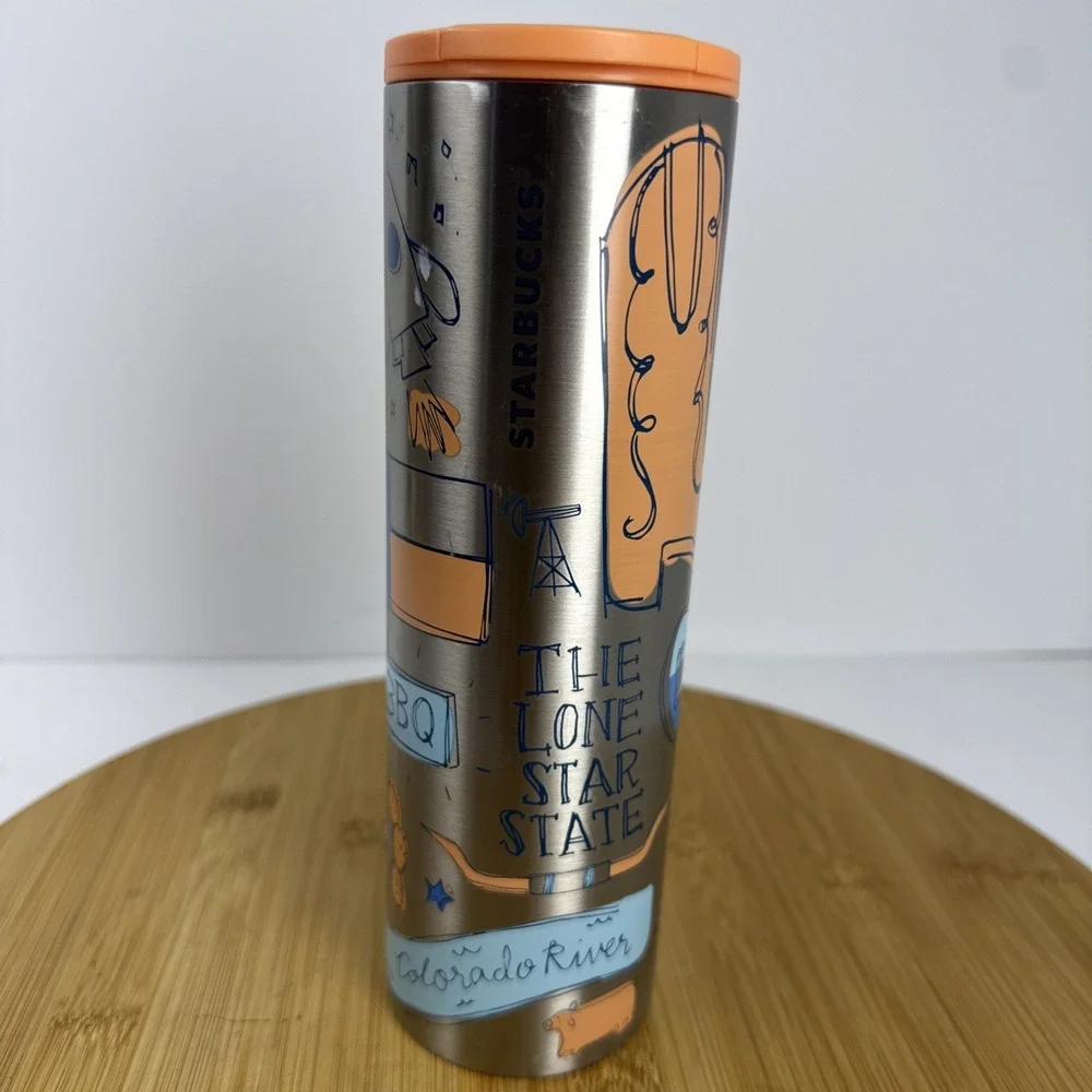 Starbucks‎ TEXAS Travel Tumbler Mug Stainless Steel 16oz Been There 2021 Orange